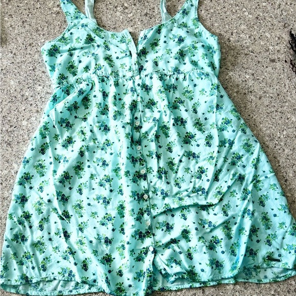 Abercrombie & Fitch Dresses & Skirts - Abercrombie & Fitch Aqua Floral Babydoll Mini Dress/Tunic - Size Small ⭐🌼